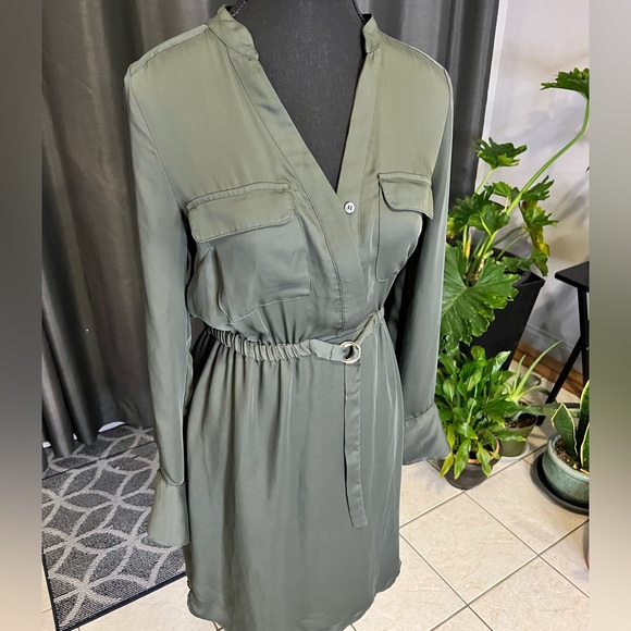 H&M green long sleeved dress size 2 - Picture 2 of 5